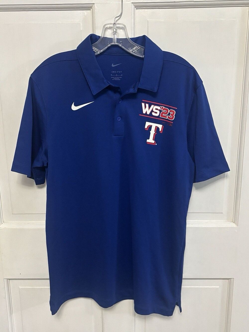 Men’s Nike Texas World Series 2023 Royal Blue Red Polo M Screen Printed